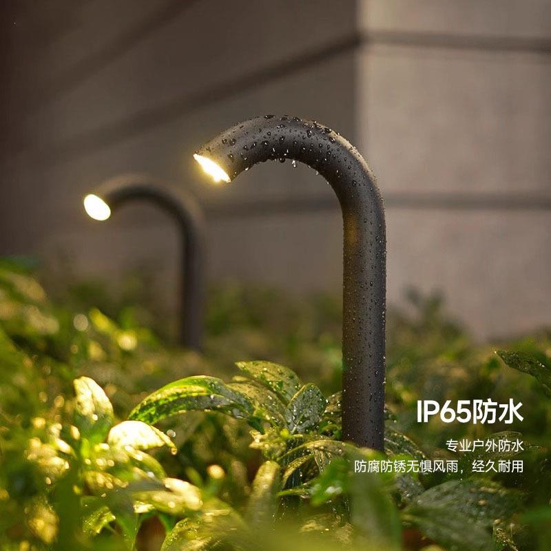 户外防水led超亮照明灯草地灯庭院景观亮化插地弯管灯简约花园灯