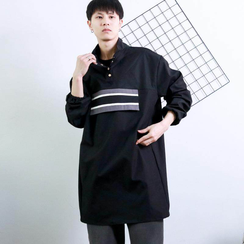 长袖罩衣围裙家用餐厅厨房女工作服男做饭大褂画画带袖反穿衣印字