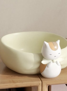 轻奢高档猫咪客厅玄关入户进门钥匙收纳托盘装饰搬家礼物乔迁摆件
