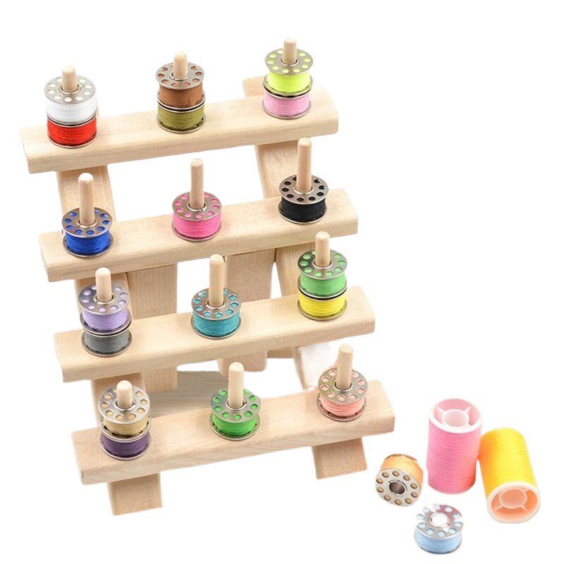 家用商用60轴可折叠实木线架木架皮革I线圆蜡线缝纫线收纳线架线