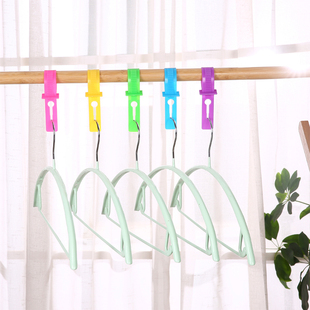 加长加粗晾c衣杆硅胶塑料夹防风卡扣衣架晾晒绳固定锁条防滑掉挂