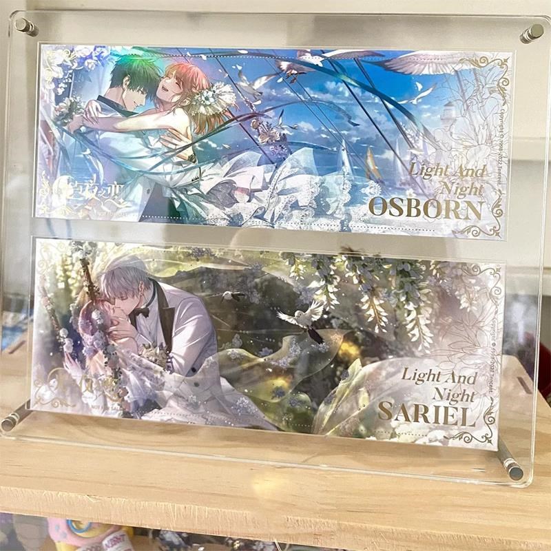 原神芙宁娜镭射票展示框架亚克力透明板中空N第五人格谷美摆台定