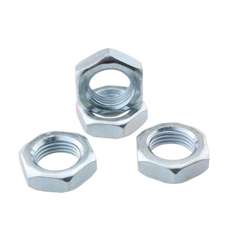 镀锌六角薄螺母GB6172薄螺帽蓝白锌外六角螺丝H帽M5M6M8M10M120M2