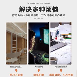 大学生宿舍酷毙灯管学习护眼台灯LED灯条调光寝室书桌卧室床头灯