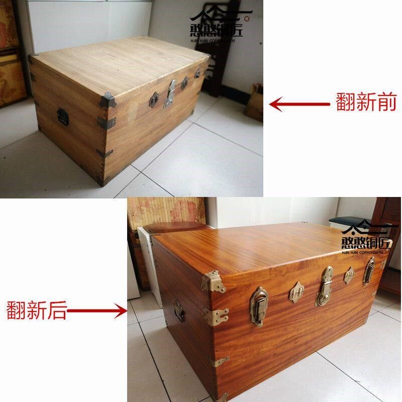 樟木箱暗箱扣婚嫁箱老式五金配件书画箱装饰铜活木头箱子搭扣套装