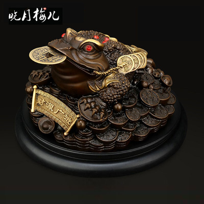 金蟾招财摆件纯铜三脚三足蟾蜍家居客厅玄关店铺新年装饰开业礼品