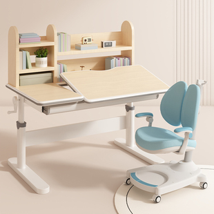 儿童学习桌可升降家用小学生书桌写字作J业桌子简约女孩课桌椅套