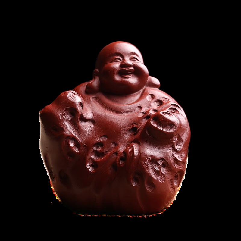 宜兴原矿紫砂茶宠摆件q欢喜弥勒名家朱泥纯全手工茶玩精品可养茶