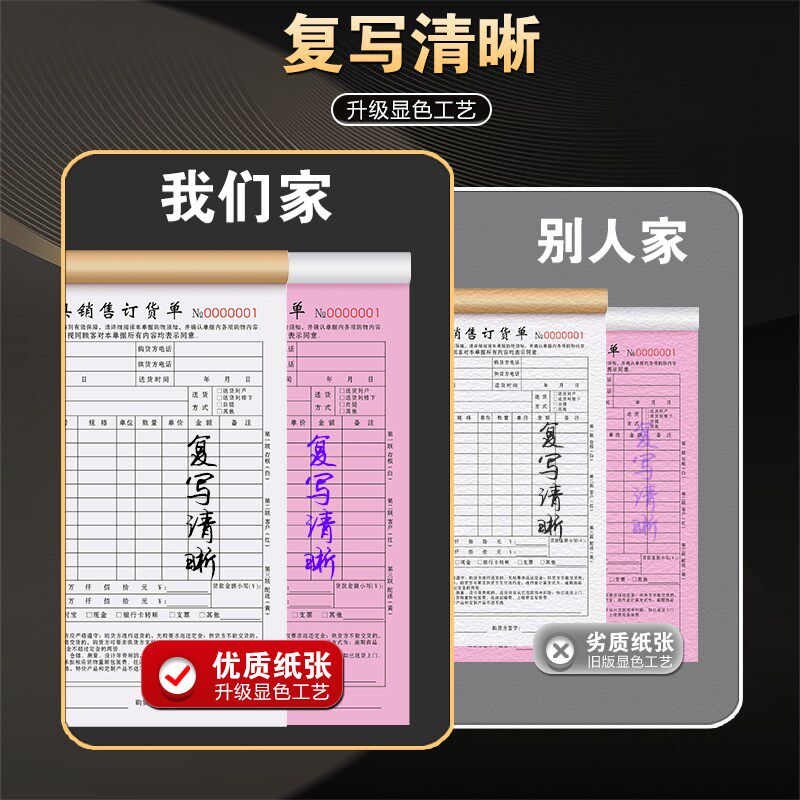家具销售订货单三联定制订单v本合同开单本家居店定货单据3联收据