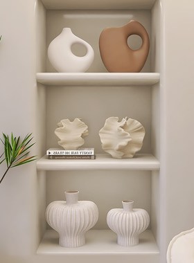抽象艺术摆件简约奶油风陶瓷客y厅电视柜酒柜入户玄关柜家居装饰