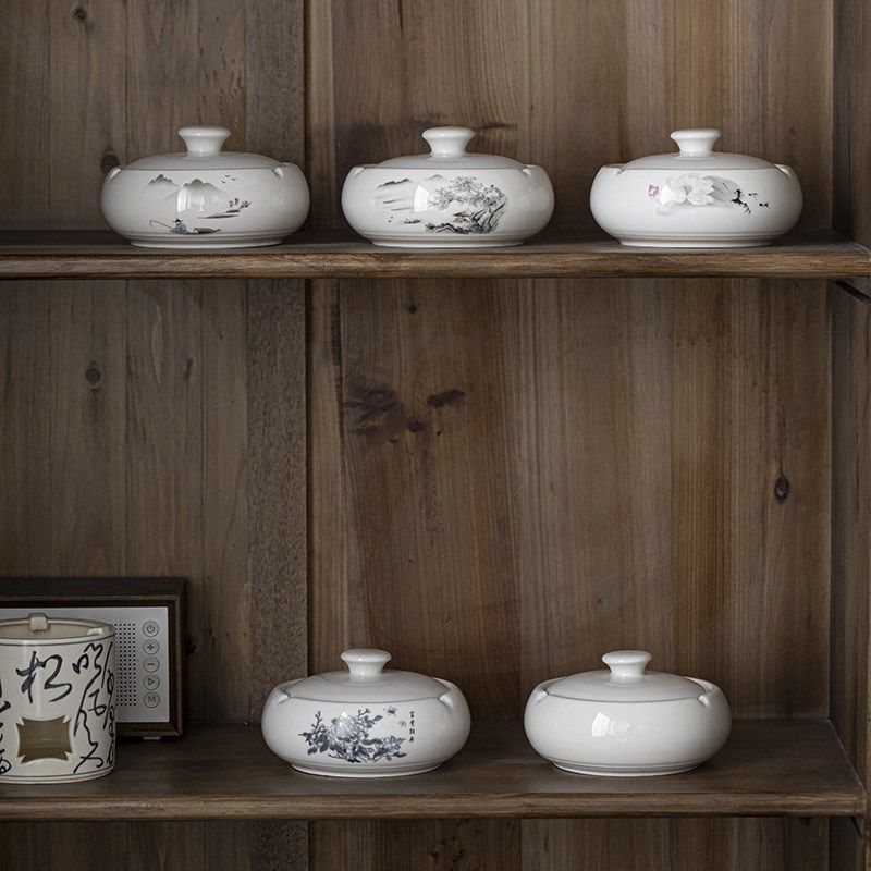 火锅砚台不干墨池l初学毛笔书法专用墨水保湿笔洗带盖墨盒墨台墨