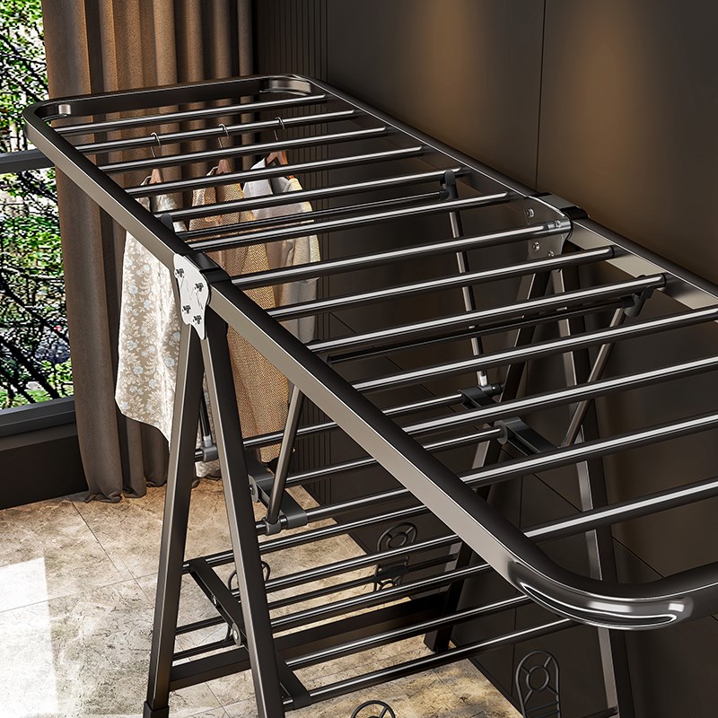 折叠晾衣架阳台h卧室家用可移动室内外晒衣架多功能落地晒被子神