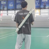 羽毛球训练神器发球机教练喂球发球多球筒背带式 不带球单双人练习