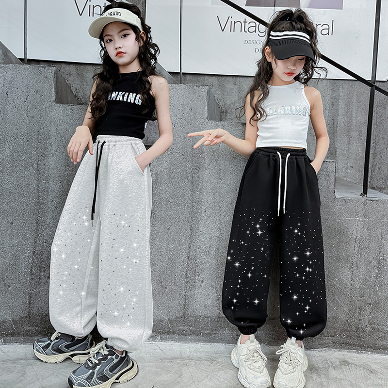 皮皮妞女童夏季背心爵士舞服装