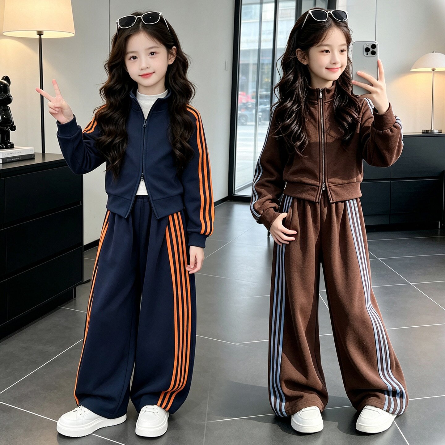 爵士舞女童外套秋装休闲运动套装韩版洋气舞蹈服练功儿童街舞演出