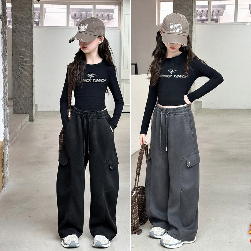 爵士舞服装女童秋冬季加绒加厚