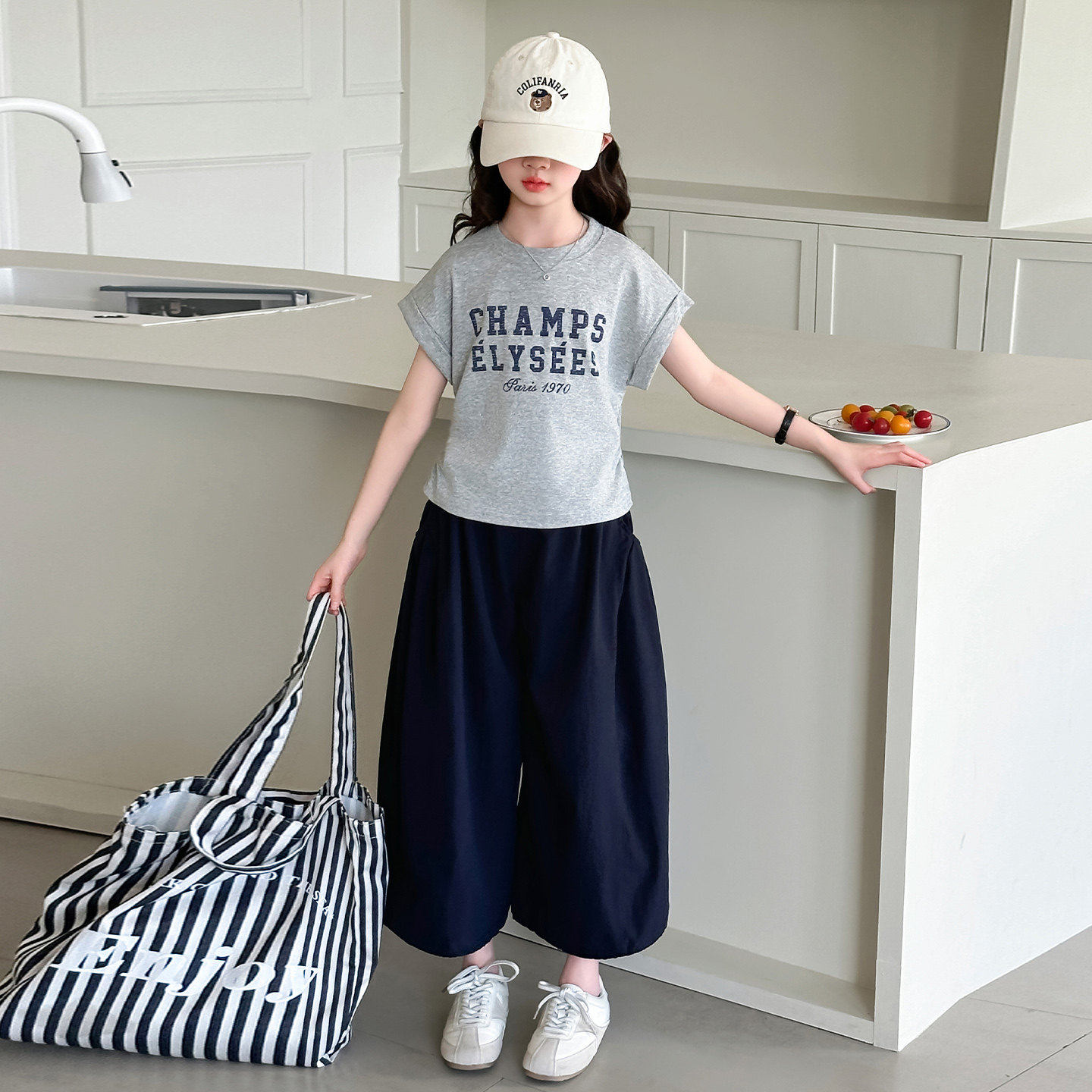 女童短袖套装夏装2026新款儿童夏天洋气韩范童装初中生女孩衣服潮