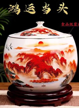 聚宝盆摆件招财聚财家居客厅玄关办公室装饰品景T德镇陶瓷乔迁送