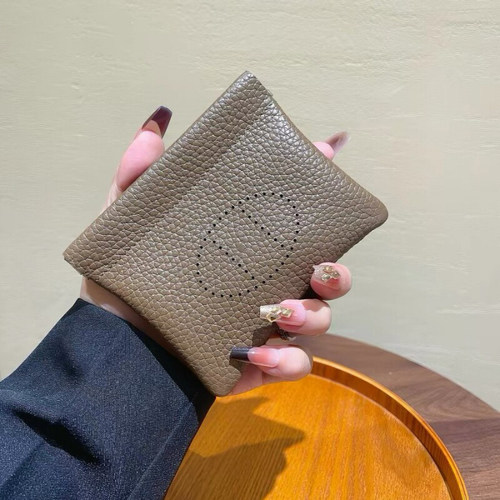 真皮荔枝纹弹片迷你小物品收纳袋