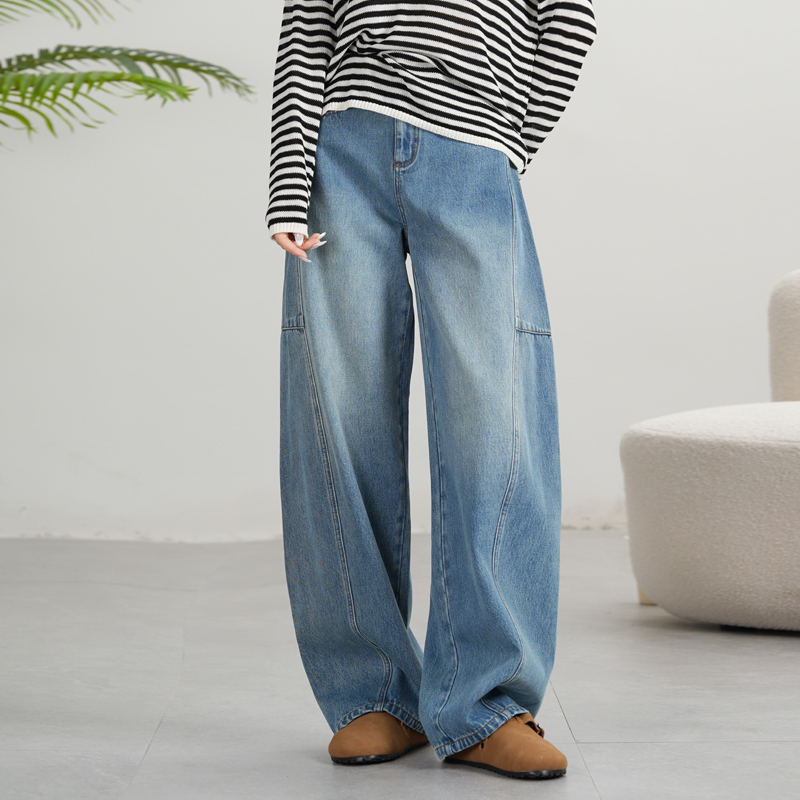 今年超流行的阔腿牛仔【弯刀裤】