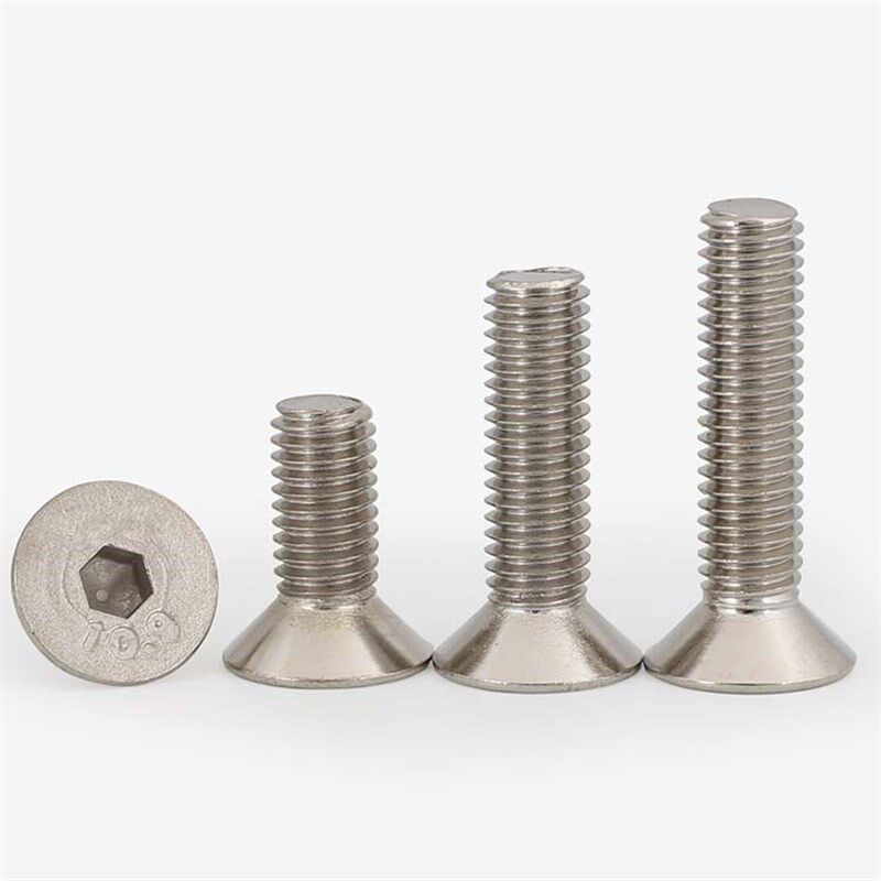 M4M5 10.9级镀镍沉头内六角螺丝钉平头螺栓沉杯 *6x8x12x2X0x30x4