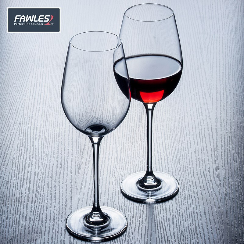 家用水晶a玻璃高脚杯大号波尔多高脚杯一体成型葡萄酒杯醒酒器套