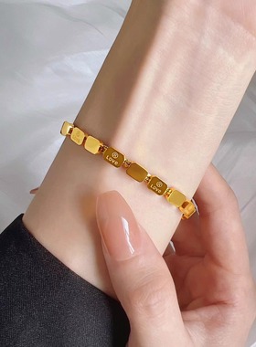 抖音同款2024新款手链女钛钢保色时尚love方块蛇骨链韩版手饰新品