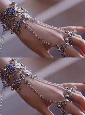 好看的古风手炼西游紫霞仙子铃铛戒指跳舞流苏敦煌手镯汉服配饰