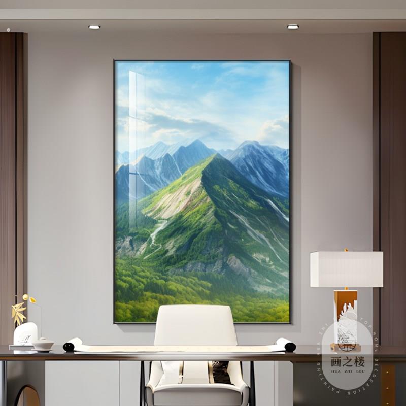 背有靠山总经理老板办公室装饰画青山图有山无水画公司背景墙挂画