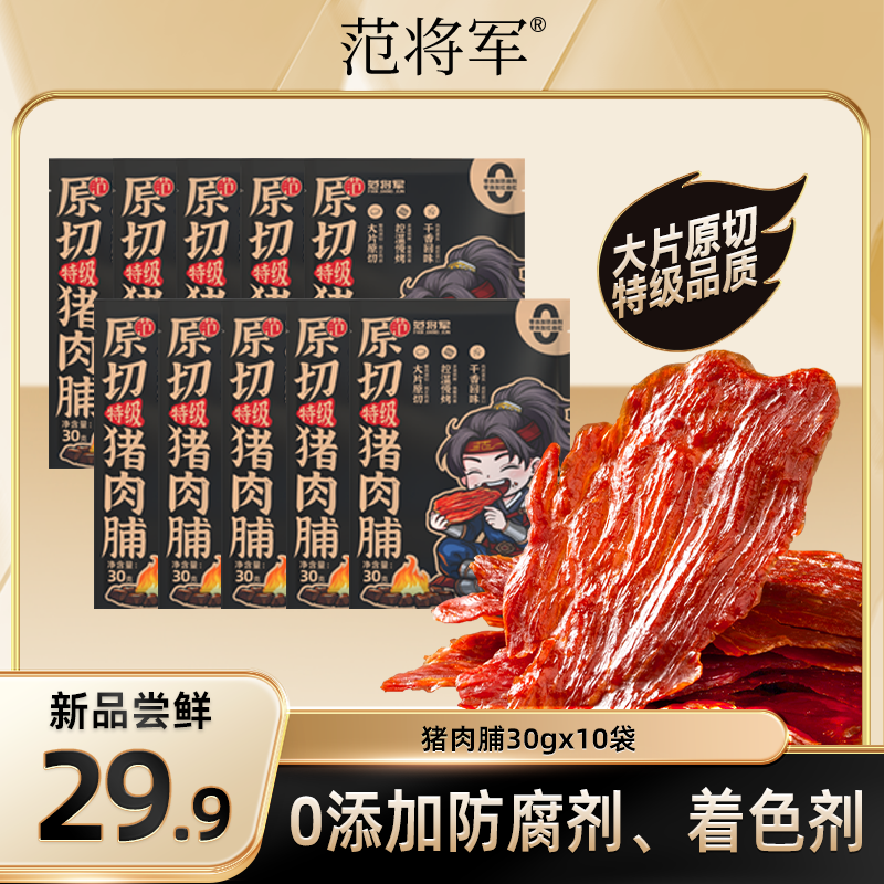靖江特产范将军原切特级猪肉脯脆猪肉脯猪肉丝办公室零食礼包组合