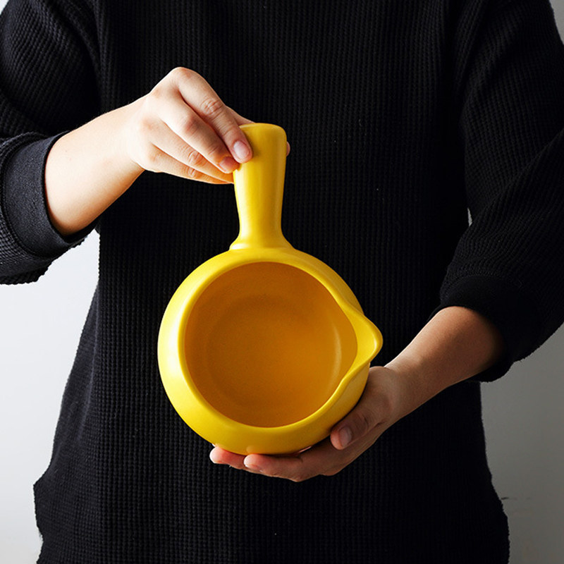 围炉煮茶小砂锅无涂层小奶锅宝宝温牛奶单柄陶瓷锅小孩辅食锅