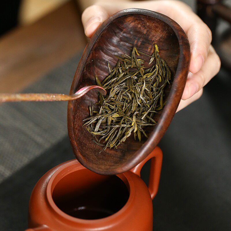 手工北美黑胡桃木茶则茶荷茶铲实木茶荷茶勺茶具茶道茶配件六君子