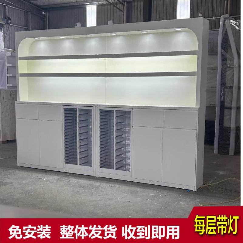 美甲柜子展示柜墙上指甲油胶收纳穿戴甲院护肤品产品展柜陈列
