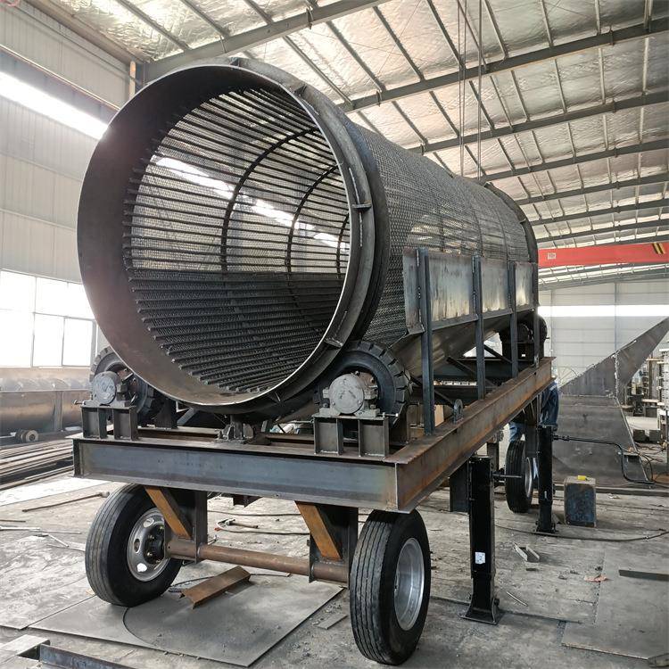 大型可移动圆筒筛 工地筛沙筛石设备 小型全自动无轴滚筒筛砂机