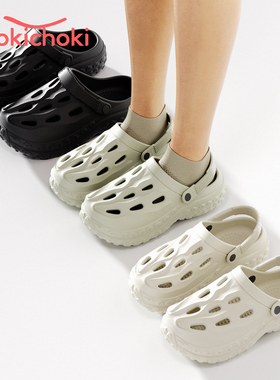 男款洞洞鞋女办公室增高沙滩鞋懒人鞋包头拖鞋外穿夏居家护士鞋