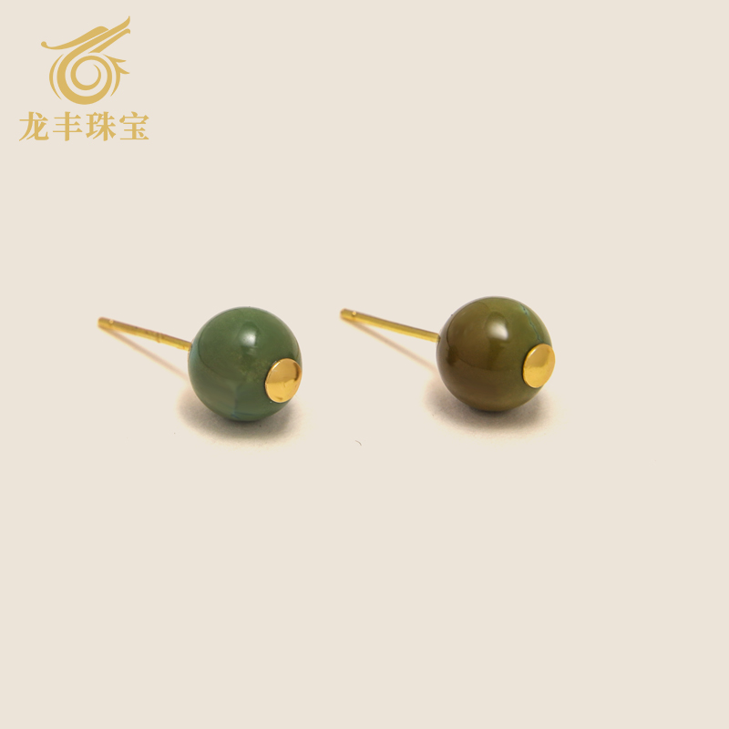 龙丰绿松轩正品天然绿松石耳钉