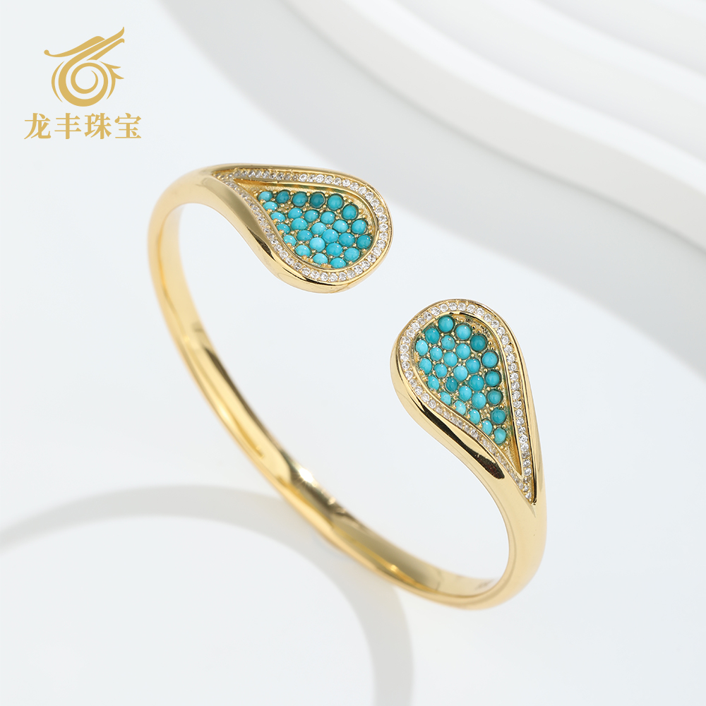 正品天然绿松石小米珠女款手镯