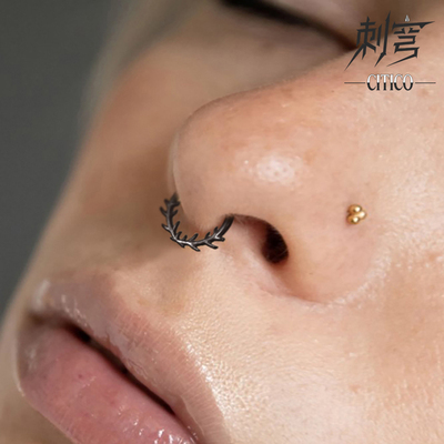 刺穹CITICO荆棘藤条鼻环ASTMF136钛合金设计感耳环鼻中隔穿刺耳饰