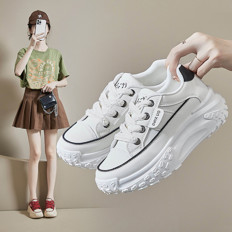 韩版小白鞋女2025春季新款ins学生休闲街拍鞋女厚底增高板鞋HY906