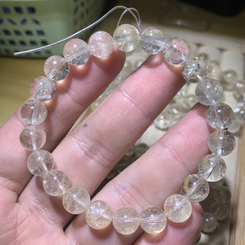 天然巴西黄水晶黄啊塞手