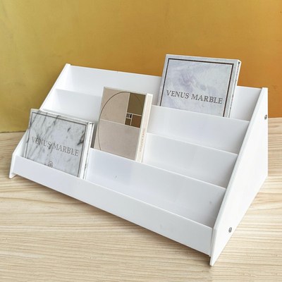 亚克力白色倾斜桌面置物架手机陈列架化妆品眼影盘腮红展示架定制