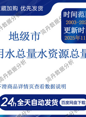 地级市-用水总量、水资源总量数据（2003-2024年）