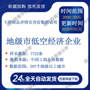 地级市低空经济企业数据（2000-2025年）