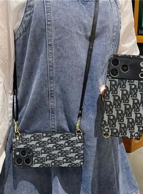 坎宁安适用三星S25Ultra手机壳S24斜跨绳S23+背带式S21FE欧美S22复古风S30plus女款S20小众S25edge简约S25FE