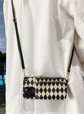 坎宁安适用于OPPO Reno14Pro手机壳Reno12零钱包13se背带包9/8插卡套reno14可装卡13pro精孔斜挎10pro卡夹11F