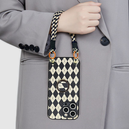 坎宁安适用于红米Turbo4手机壳13/12支架note14pro+手提绳11E折叠式10se挂绳9/8pro女款7小众13C防摔保护套