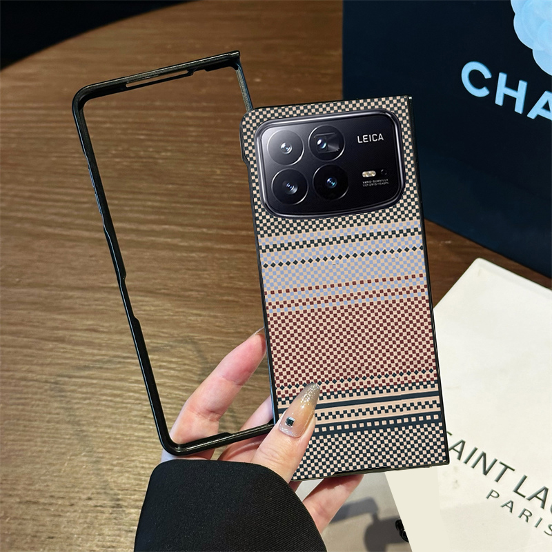 坎宁安适用于小米mix Fold4手机壳fold商务男女mixFold3凯夫拉纹Fold2碳纤维手感商务男女fold3小众fold4皮质