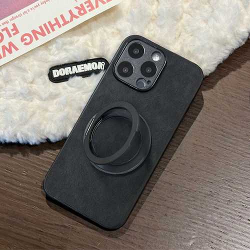 坎宁安适用于iphone17ProMax手机壳苹果16旋转15支架14plus折叠式ip16e羊巴皮11商务XR复古风7/8P时尚保护套