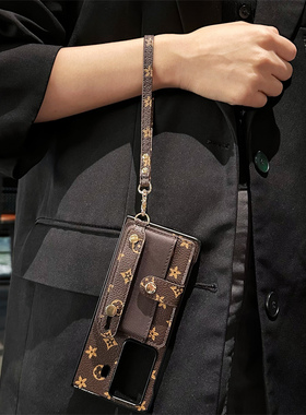 适用三星Fold6手机壳折叠屏Fold5腕带4/3手绳GalaxyFold2小众W25保护套插卡套W24/23典藏版卡夹防摔创意时尚