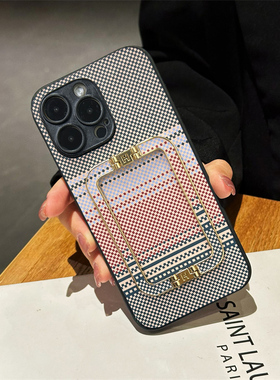 坎宁安适用于iphone17ProMax手机壳XR折叠15支架14plus凯夫拉纹ip16e懒人11商务XR碳纤维纹7/8P全包保护套